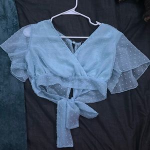 Baby blue dress top